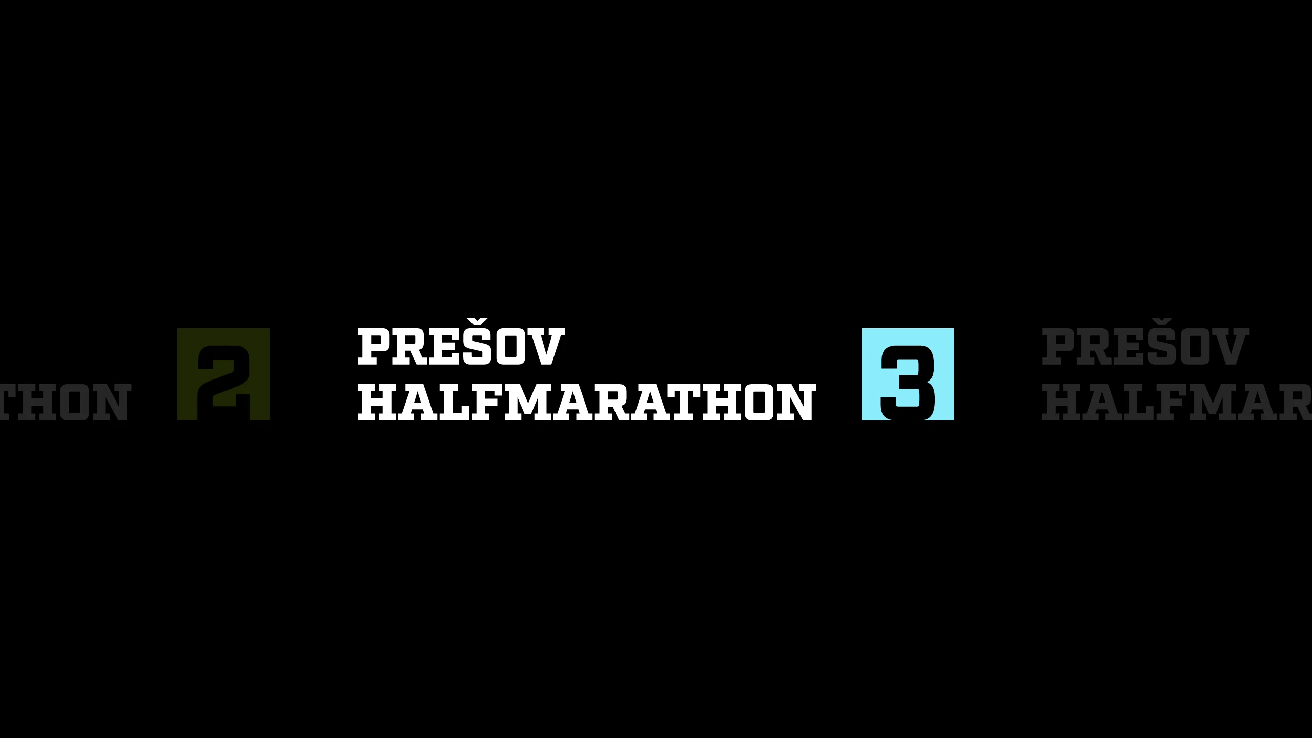Prešov Halfmarathon logo variations with edition numbers in different colours