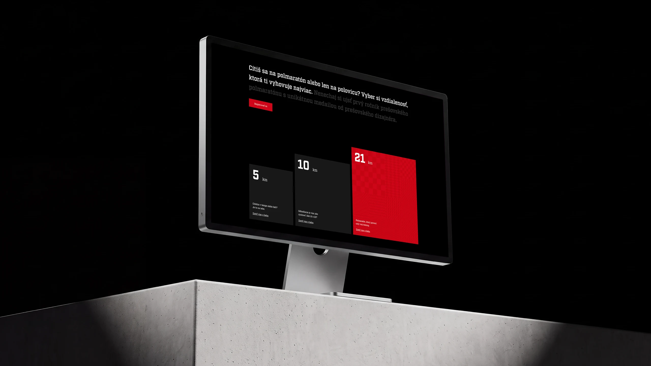 website Halfmarathon on screen